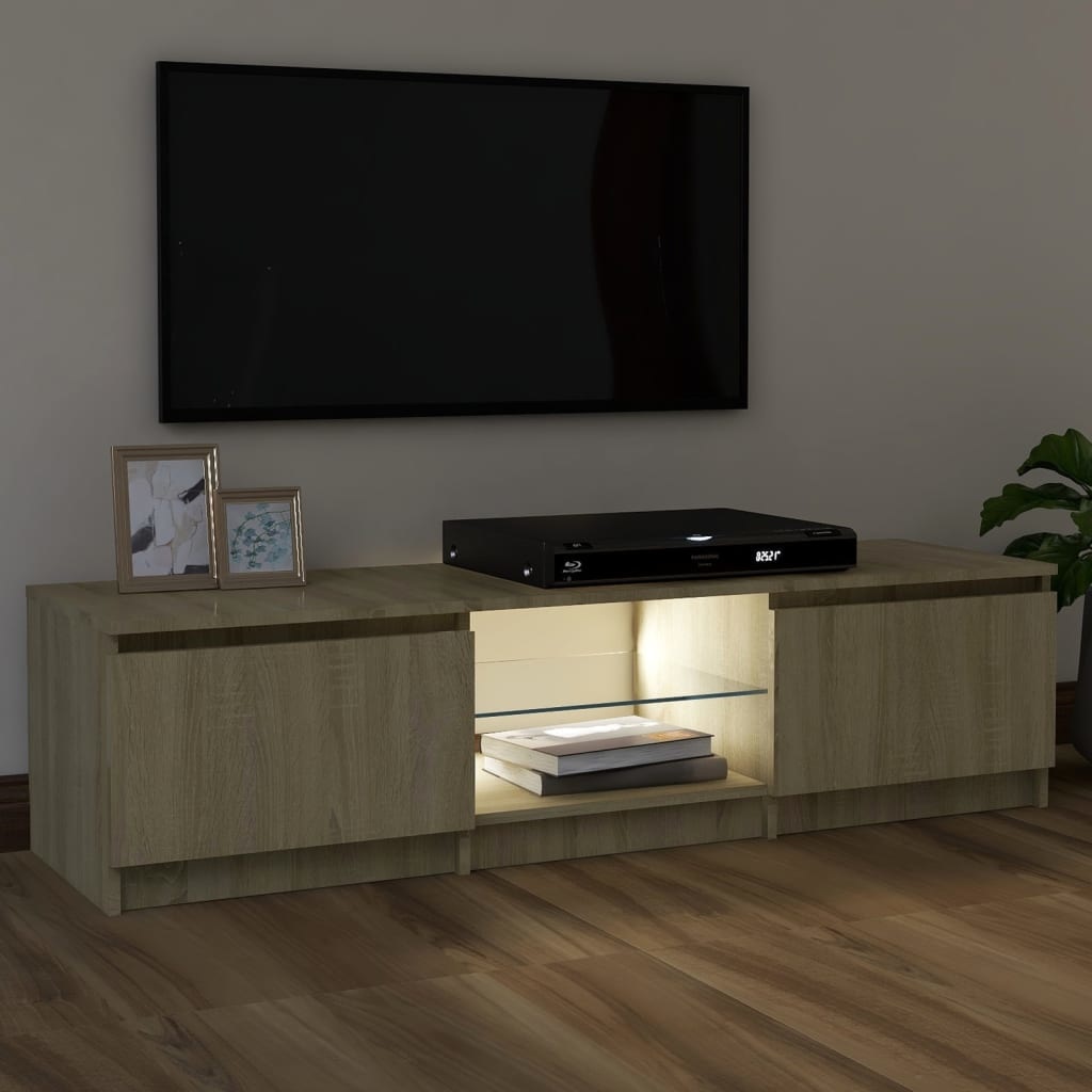 VidaXL Tv-meubel met LED-verlichting 120x30x35,5 cm sonoma eikenkleur