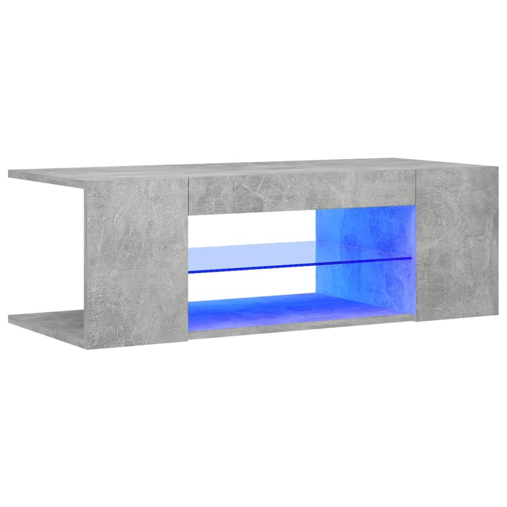 VidaXL Tv-meubel met LED-verlichting 90x39x30 cm betongrijs
