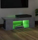 VidaXL Tv-meubel met LED-verlichting 90x39x30 cm betongrijs