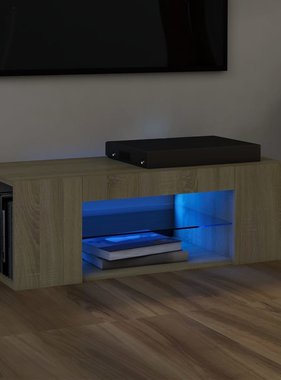 vidaXL Tv-meubel met LED-verlichting 90x39x30 cm sonoma eikenkleurig