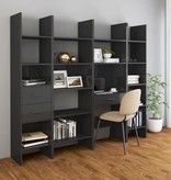 vidaXL Boekenkast 60x35x180 cm spaanplaat hoogglans grijs