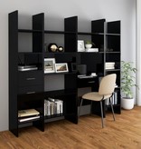 vidaXL Boekenkast 60x35x180 cm spaanplaat hoogglans zwart