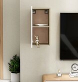 vidaXL Tv-meubel 30,5x30x60 cm spaanplaat wit en sonoma eikenkleurig