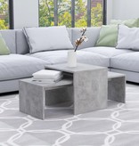 VidaXL Salontafelset 100x48x40 cm spaanplaat betongrijs