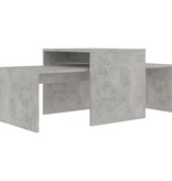 VidaXL Salontafelset 100x48x40 cm spaanplaat betongrijs