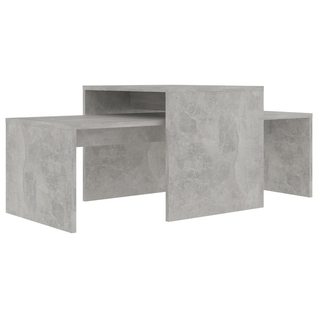 VidaXL Salontafelset 100x48x40 cm spaanplaat betongrijs