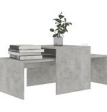 VidaXL Salontafelset 100x48x40 cm spaanplaat betongrijs