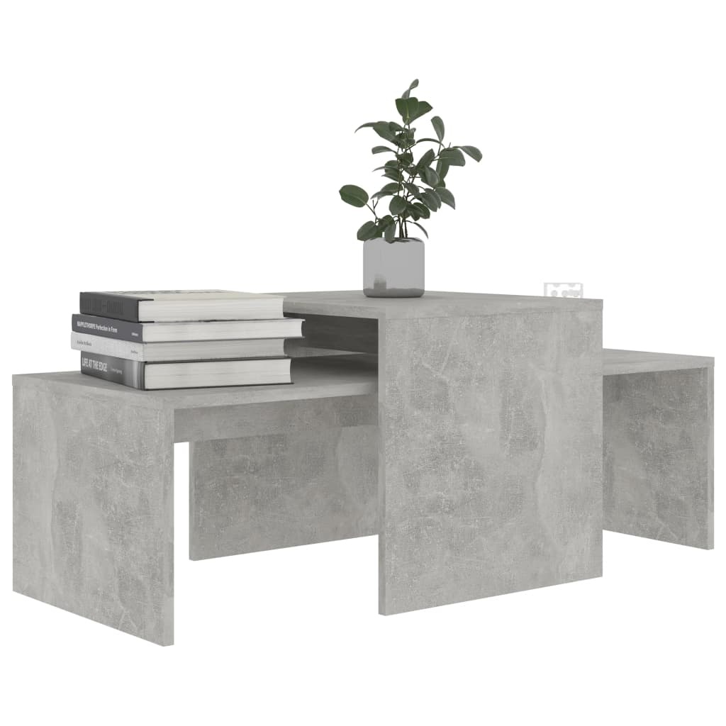 VidaXL Salontafelset 100x48x40 cm spaanplaat betongrijs