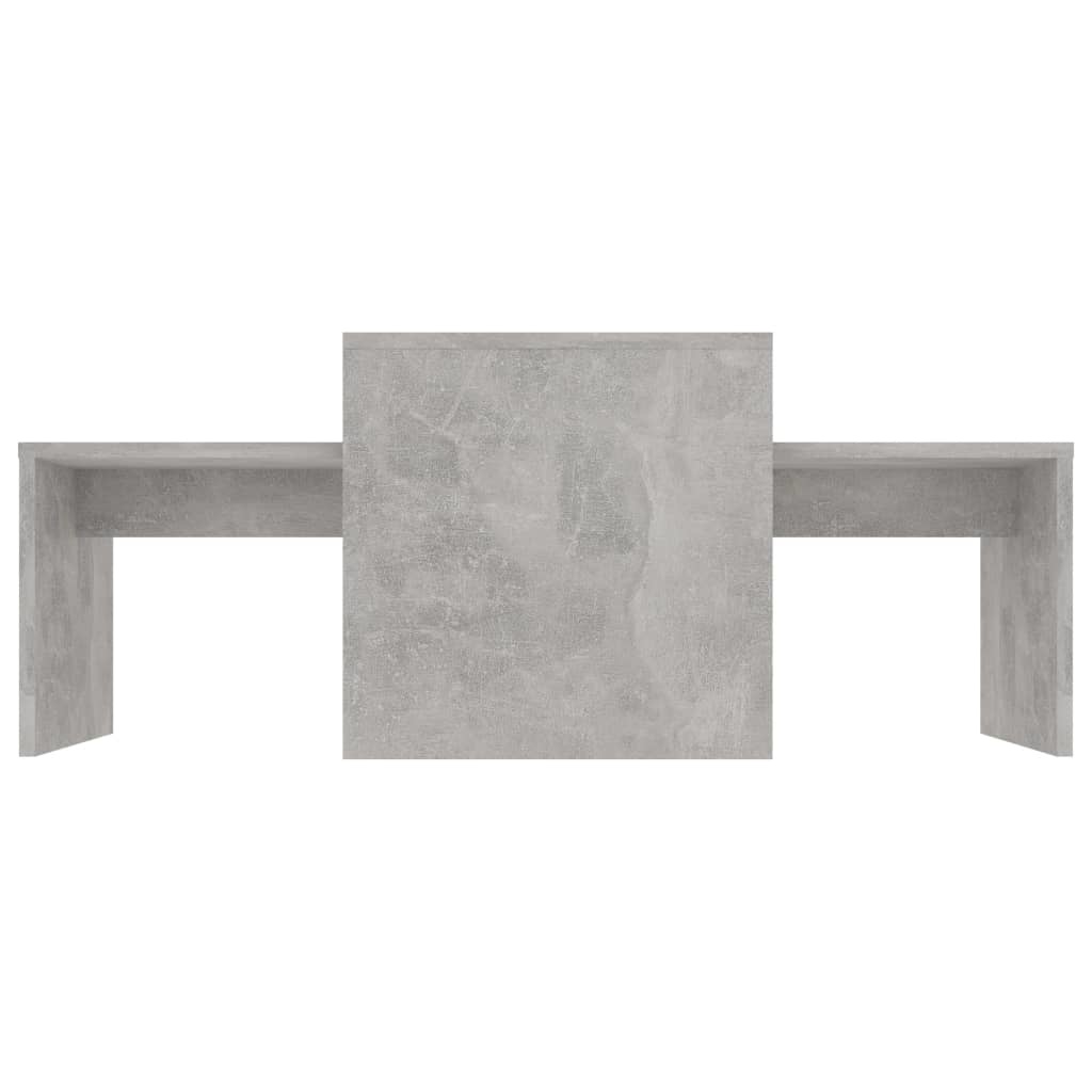 VidaXL Salontafelset 100x48x40 cm spaanplaat betongrijs