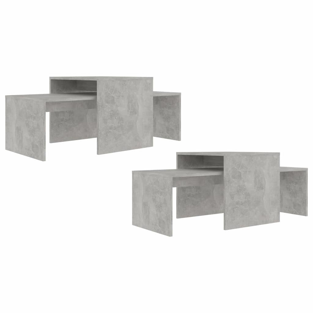 VidaXL Salontafelset 100x48x40 cm spaanplaat betongrijs