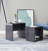 VidaXL Salontafelset 48x30x45 cm spaanplaat hoogglans grijs