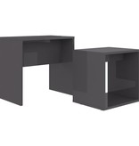 VidaXL Salontafelset 48x30x45 cm spaanplaat hoogglans grijs