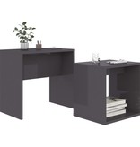 VidaXL Salontafelset 48x30x45 cm spaanplaat hoogglans grijs
