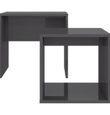 VidaXL Salontafelset 48x30x45 cm spaanplaat hoogglans grijs