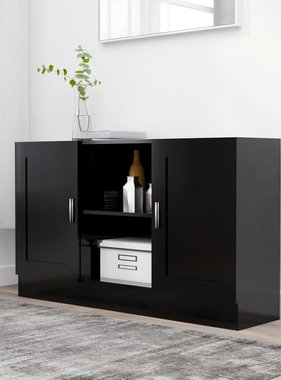 VidaXL Dressoir 120x30,5x70 cm spaanplaat zwart