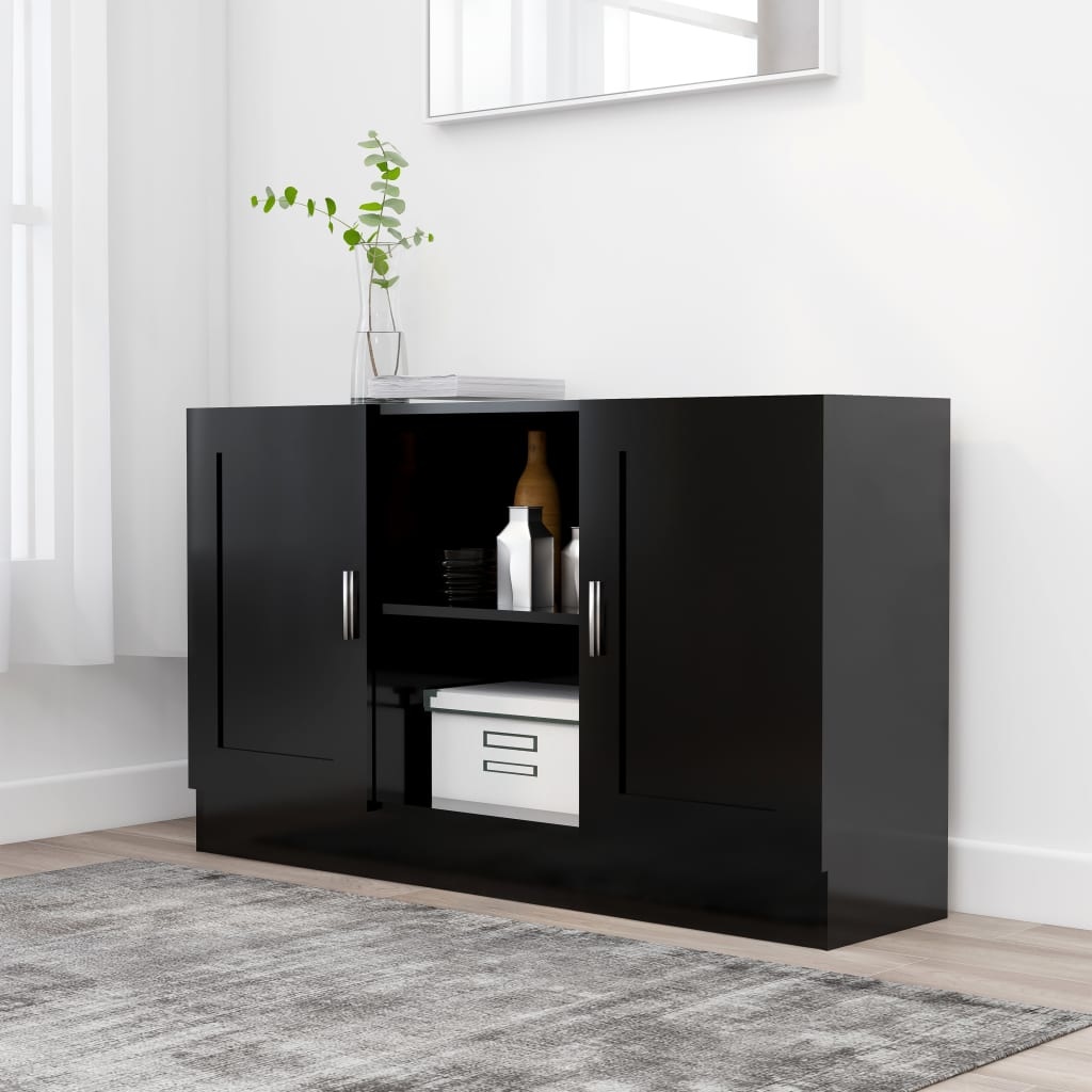 VidaXL Dressoir 120x30,5x70 cm spaanplaat zwart