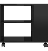 vidaXL Bijzettafel 70x35x55 cm spaanplaat hoogglans zwart