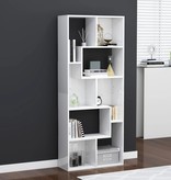 vidaXL Boekenkast 67x24x161 cm spaanplaat hoogglans wit