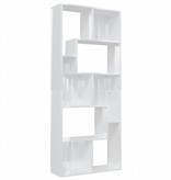 vidaXL Boekenkast 67x24x161 cm spaanplaat hoogglans wit