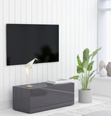 vidaXL Tv-meubel 80x34x30 cm spaanplaat hoogglans grijs