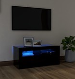 vidaXL Tv-meubel met LED-verlichting 90x35x40 cm zwart