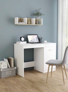 VidaXL Bureau 100x50x76 cm spaanplaat wit
