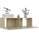 vidaXL Tv-meubel 100x30x30 cm spaanplaat sonoma eikenkleurig