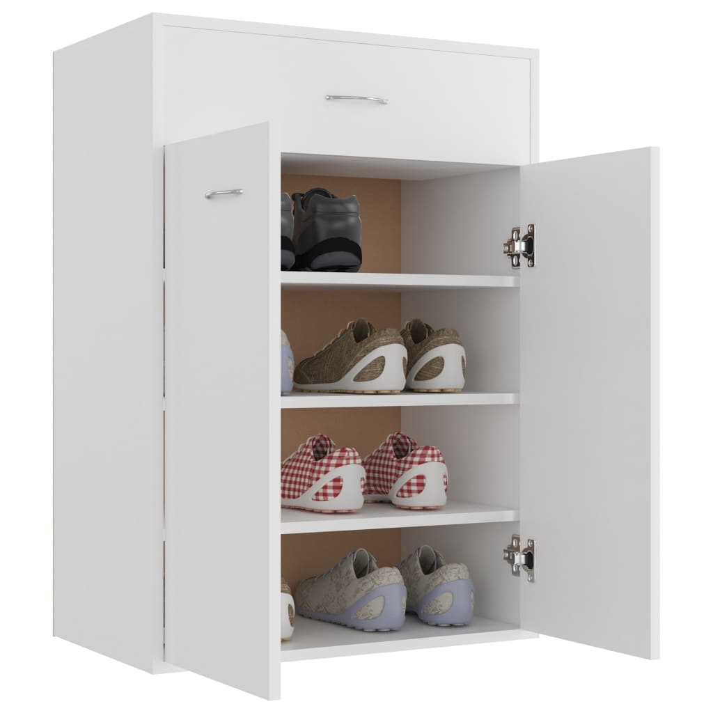 vidaXL Schoenenkast 60x35x84 cm spaanplaat wit