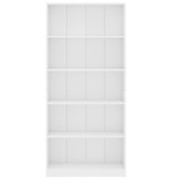 vidaXL Boekenkast met 5 schappen 80x24x175 cm spaanplaat wit