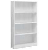 vidaXL Boekenkast met 4 schappen 80x24x142 cm spaanplaat hoogglans wit