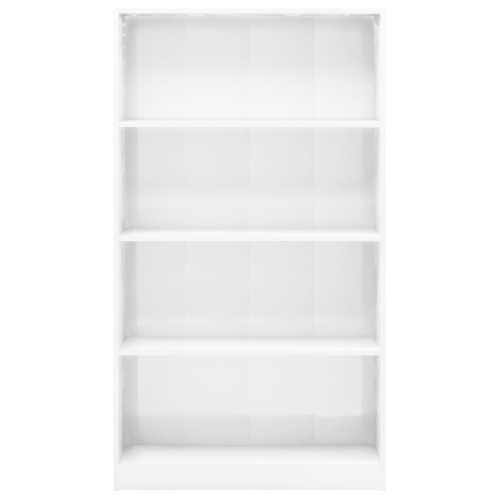 vidaXL Boekenkast met 4 schappen 80x24x142 cm spaanplaat hoogglans wit