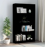 vidaXL Boekenkast met 4 schappen 80x24x142 cm spaanplaat zwart