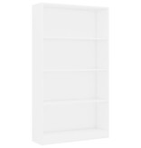 vidaXL Boekenkast met 4 schappen 80x24x142 cm spaanplaat wit