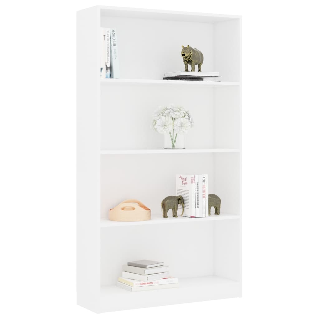 vidaXL Boekenkast met 4 schappen 80x24x142 cm spaanplaat wit