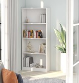 vidaXL Boekenkast met 4 schappen 60x24x142 cm spaanplaat wit