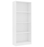 vidaXL Boekenkast met 4 schappen 60x24x142 cm spaanplaat wit