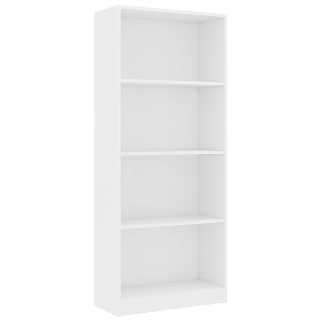 vidaXL Boekenkast met 4 schappen 60x24x142 cm spaanplaat wit