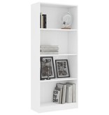 vidaXL Boekenkast met 4 schappen 60x24x142 cm spaanplaat wit