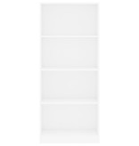 vidaXL Boekenkast met 4 schappen 60x24x142 cm spaanplaat wit