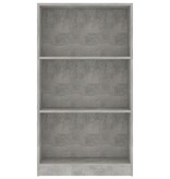 vidaXL Boekenkast met 3 schappen 60x24x108 cm spaanplaat betongrijs