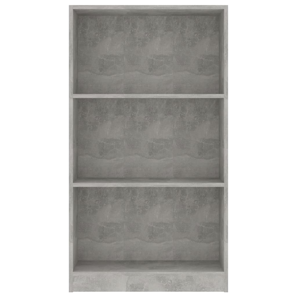 vidaXL Boekenkast met 3 schappen 60x24x108 cm spaanplaat betongrijs