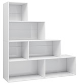 vidaXL Boekenkast/kamerscherm 155x24x160 cm spaanplaat hoogglans wit