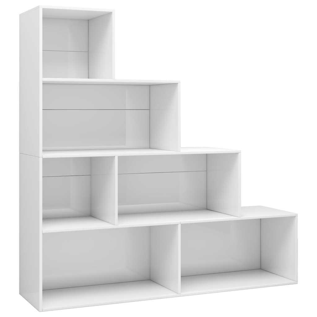 vidaXL Boekenkast/kamerscherm 155x24x160 cm spaanplaat hoogglans wit