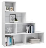 vidaXL Boekenkast/kamerscherm 155x24x160 cm spaanplaat hoogglans wit