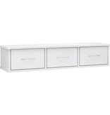 vidaXL Wandschap met lades 88x26x18,5 cm spaanplaat hoogglans wit