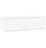 vidaXL Wandschap met lades 60x26x18,5 cm spaanplaat wit