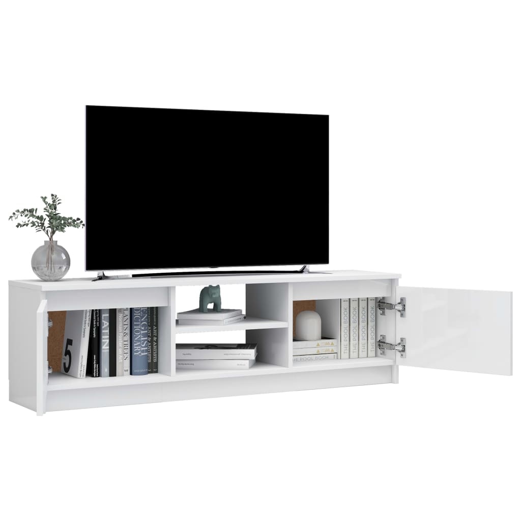 vidaXL Tv-meubel 120x30x35,5 cm spaanplaat hoogglans wit