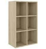 vidaXL Boekenkast/Dressoir 50x25x80 cm spaanplaat sonoma eikenkleurig