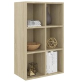 vidaXL Boekenkast/Dressoir 50x25x80 cm spaanplaat sonoma eikenkleurig