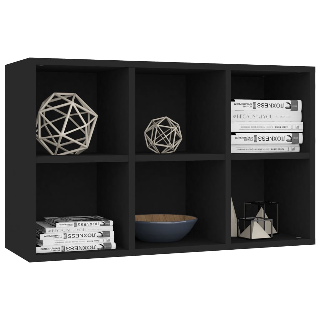 vidaXL Boekenkast/dressoir 66x30x97,8 cm spaanplaat zwart